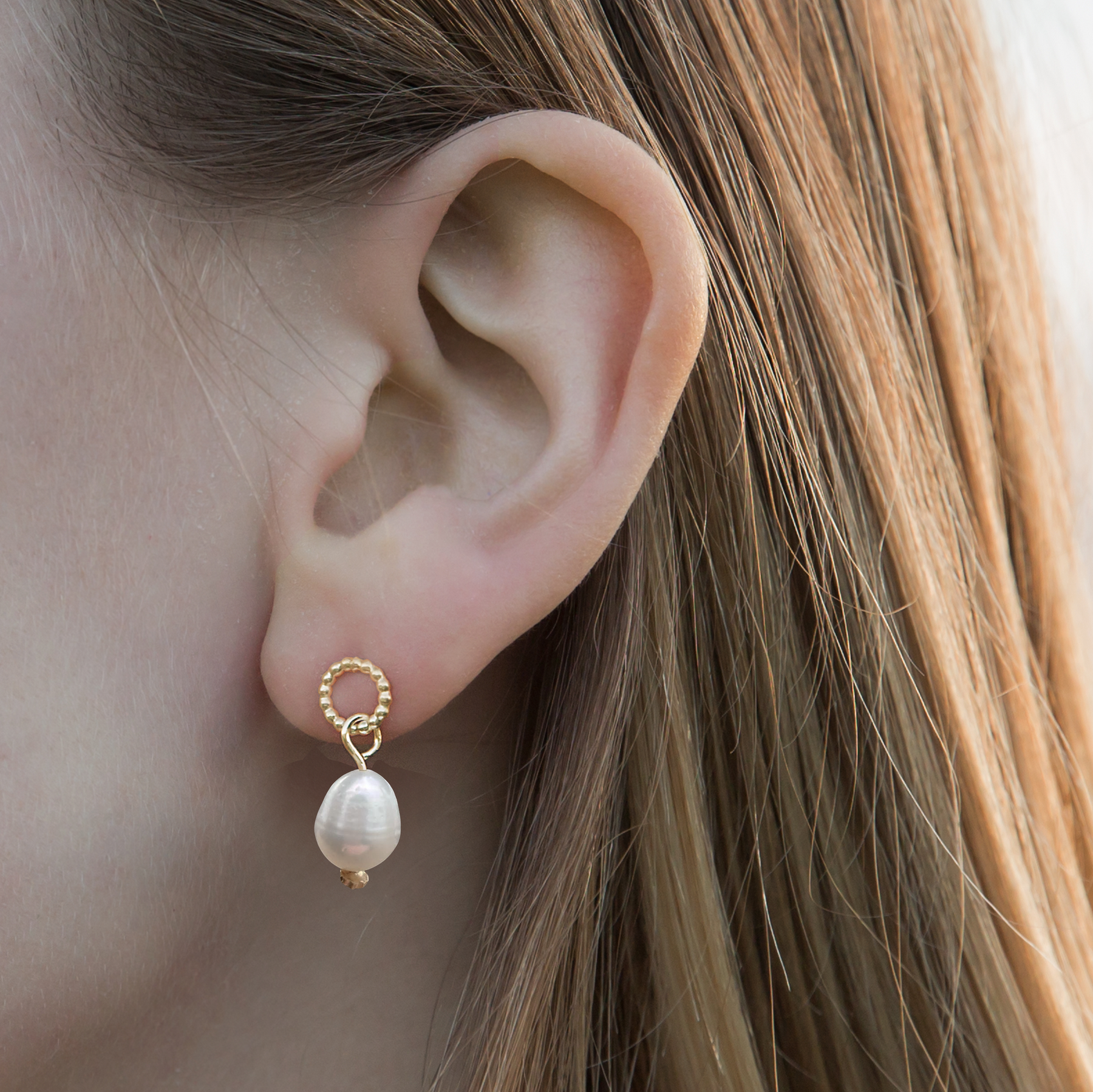 Dainty Pearl Drop Earrings 18ct Gold Vermeil