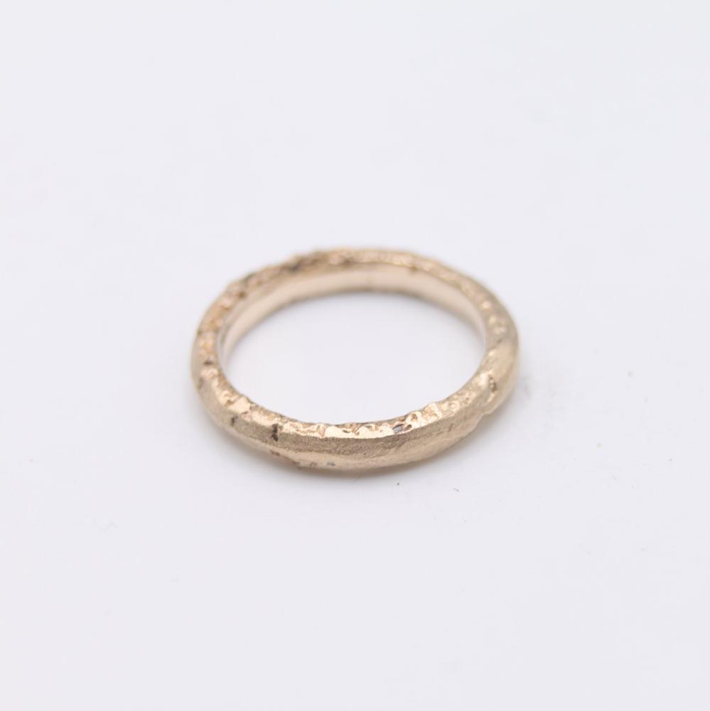 Uniquely Textured Thin Sandcast Ring - Boutee