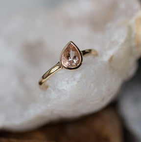 Morganite Pear Ring - Boutee