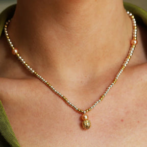 Majestic Peach Pearl Necklace - Boutee