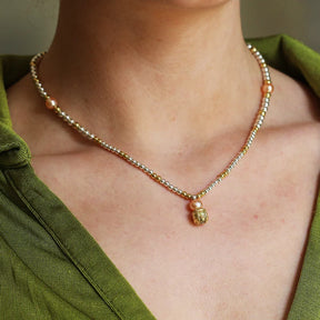 Majestic Peach Pearl Necklace - Boutee