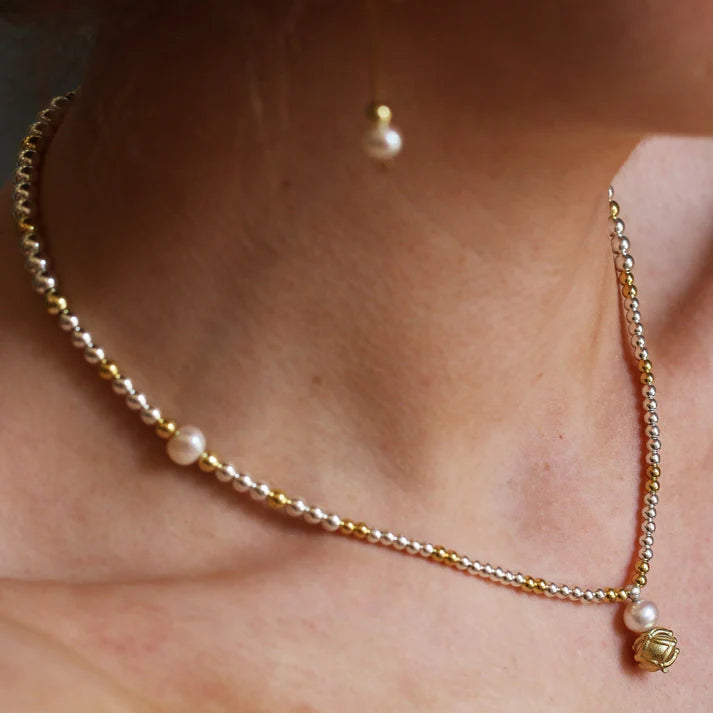 Majestic Peach Pearl Necklace - Boutee