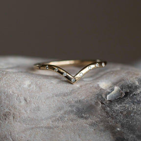 Slim Diamond Wishbone Ring - Boutee