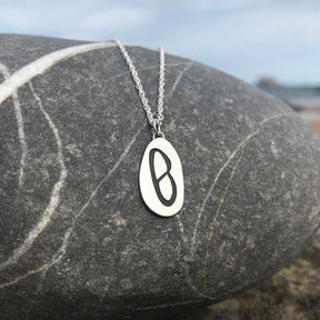 Letter Pebble Pendant Necklace