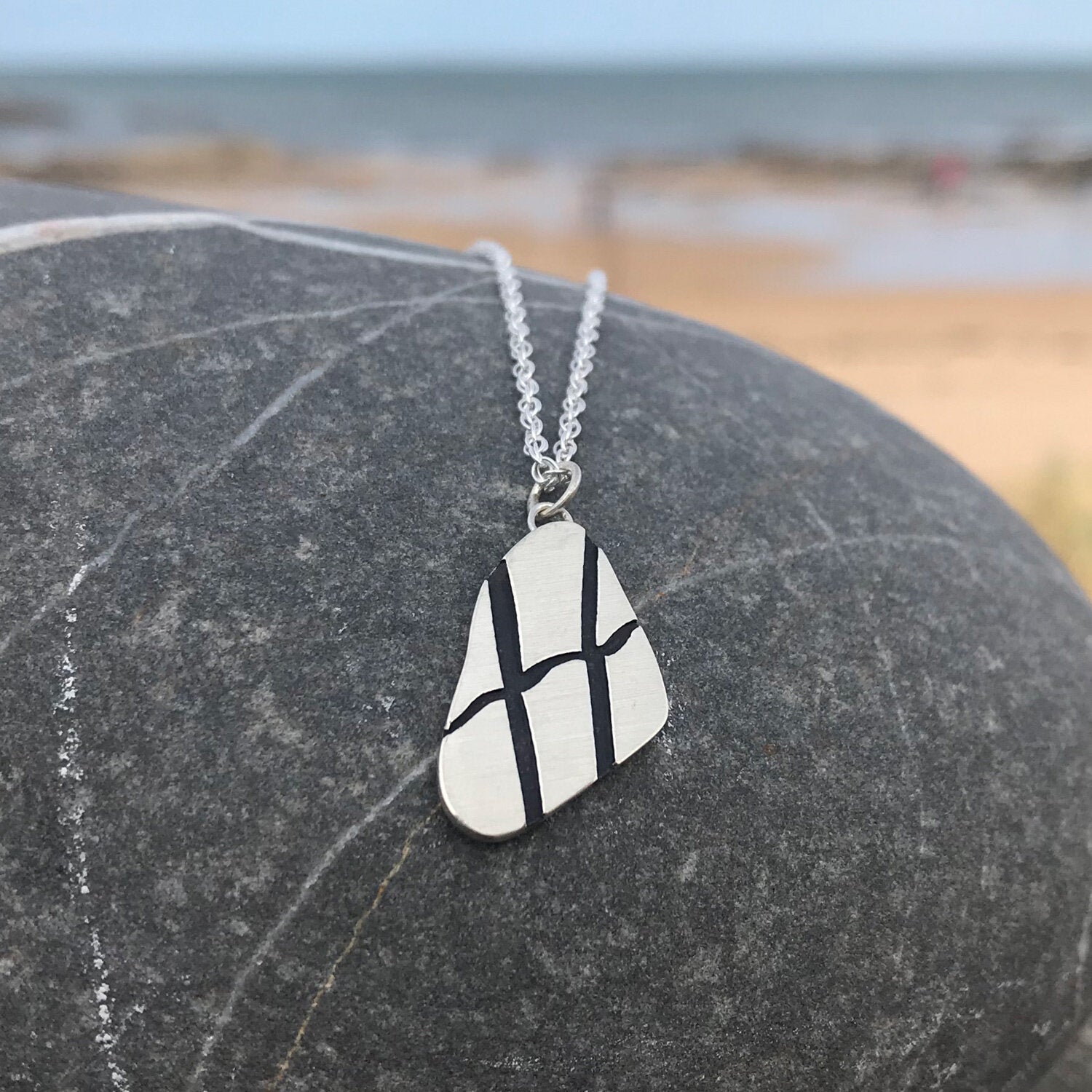 Letter Pebble Pendant Necklace