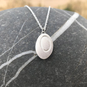 Letter Pebble Pendant Necklace