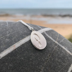 Letter Pebble Pendant Necklace