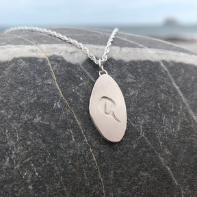 Letter Pebble Pendant Necklace