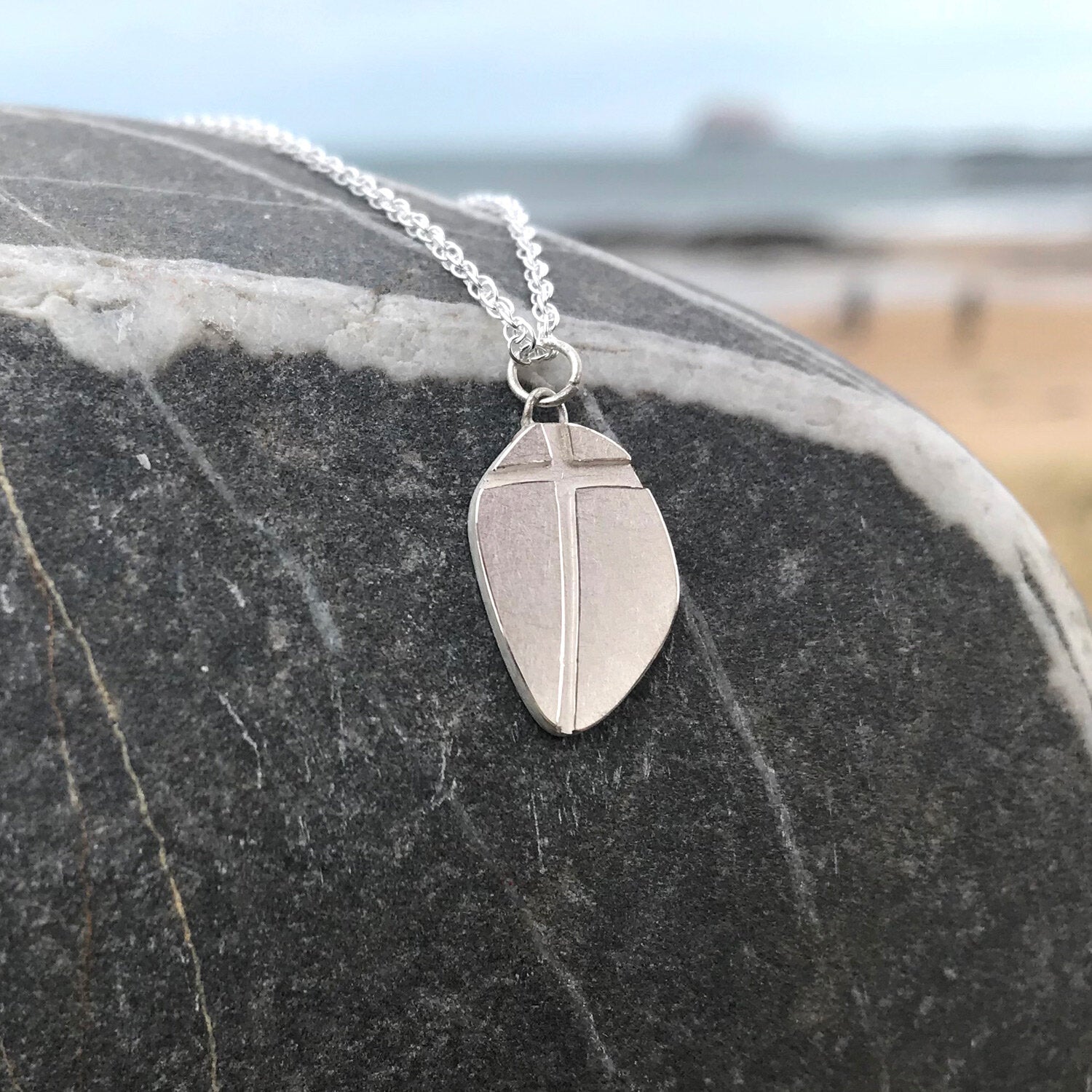 Letter Pebble Pendant Necklace