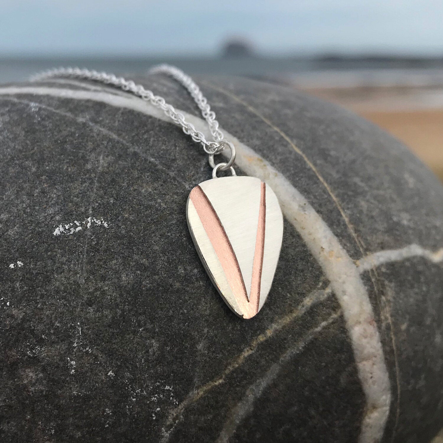 Letter Pebble Pendant Necklace