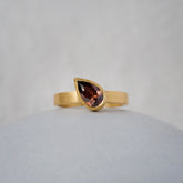 Asymmetric Pear Cognac Diamond Engagement Ring