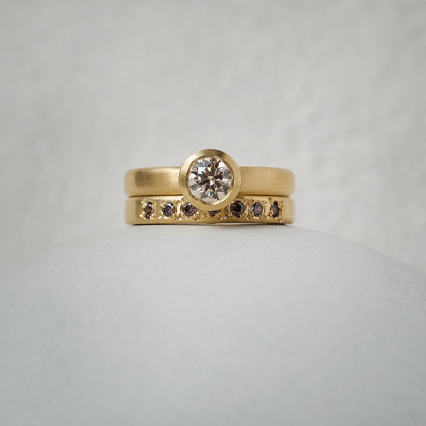 Cognac Diamond Half Eternity Ring