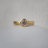 Champagne Diamond Solitaire Engagement Ring