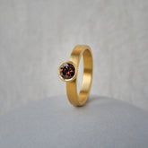 Cognac Diamond Solitaire Engagement Ring