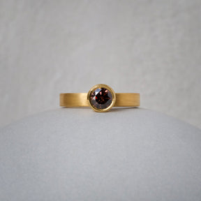 Cognac Diamond Solitaire Engagement Ring