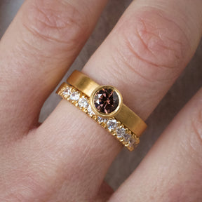 Cognac Diamond Solitaire Engagement Ring