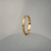 Fine Satin Hammered Ring Band