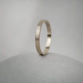 Fine Satin Hammered Ring Band