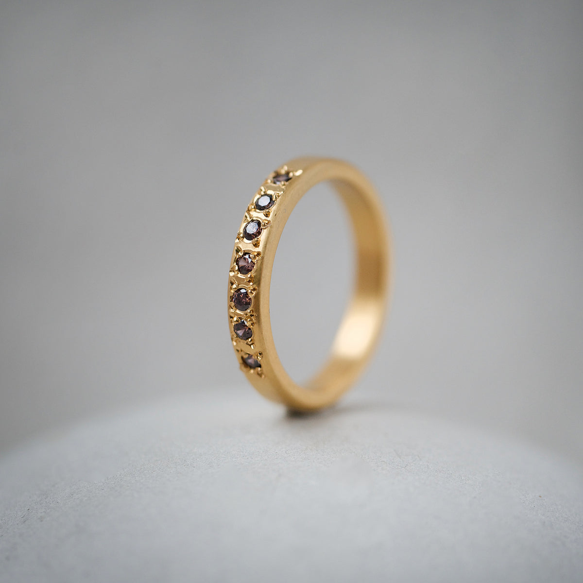 Cognac Diamond Half Eternity Ring