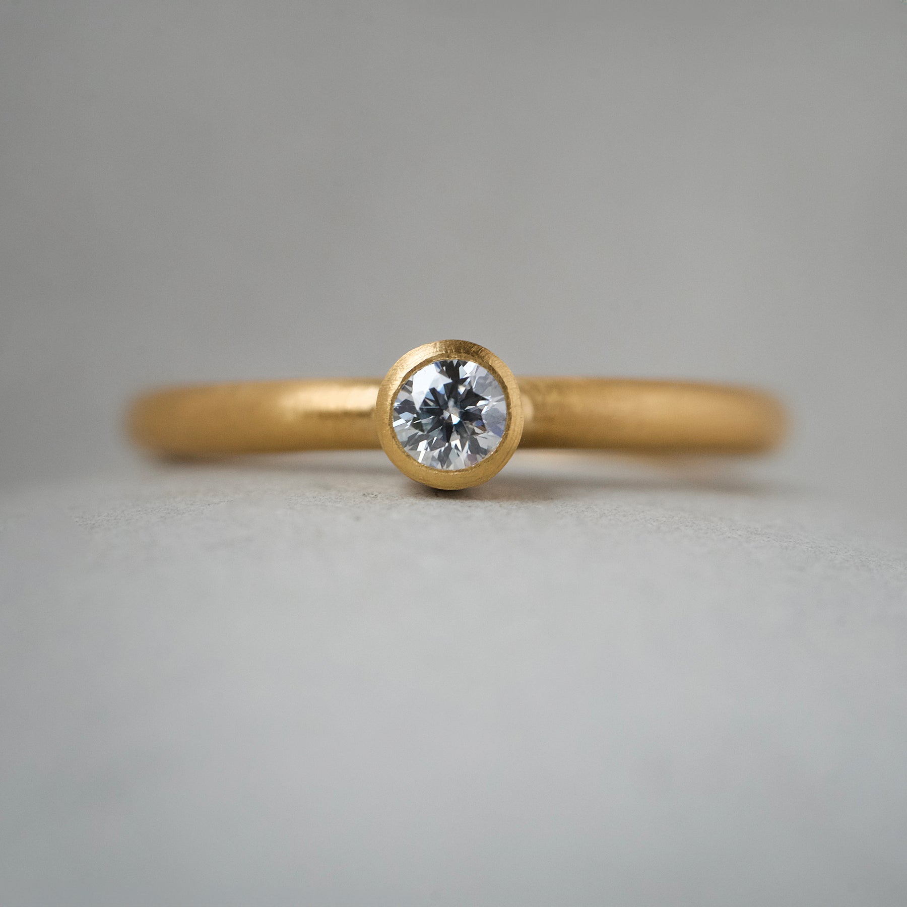 Minimal Diamond Solitaire Engagement Ring