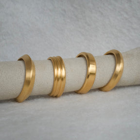 Oblique Bevel Edge Ring Band