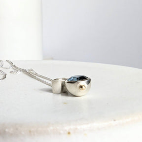 Silver Necklace with London Blue Topaz & White Zircon - Ocean CollectionNecklacesBooblinka Jewellery