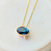 Gold London Blue Topaz Necklace - Ocean CollectionNecklacesBooblinka Jewellery