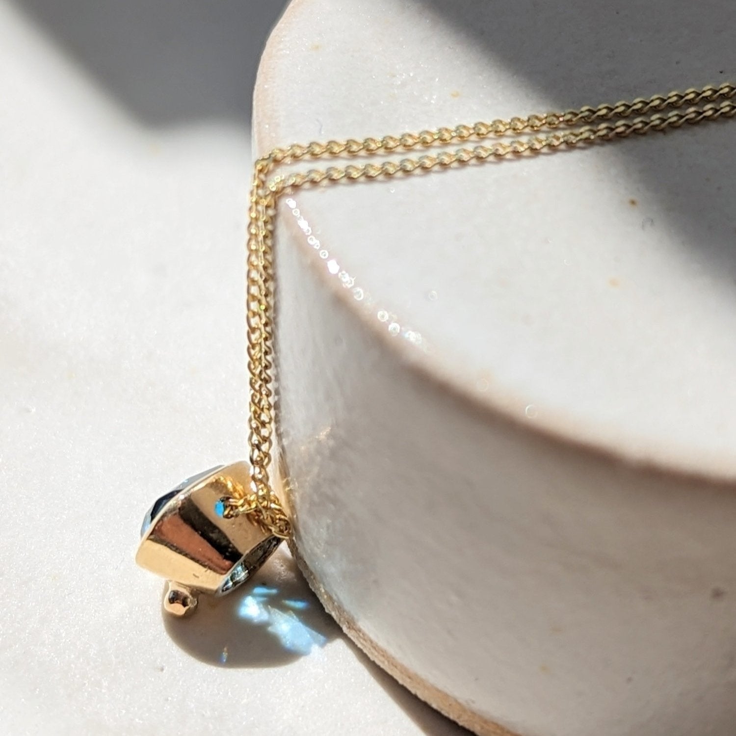 Gold London Blue Topaz Necklace - Ocean CollectionNecklacesBooblinka Jewellery