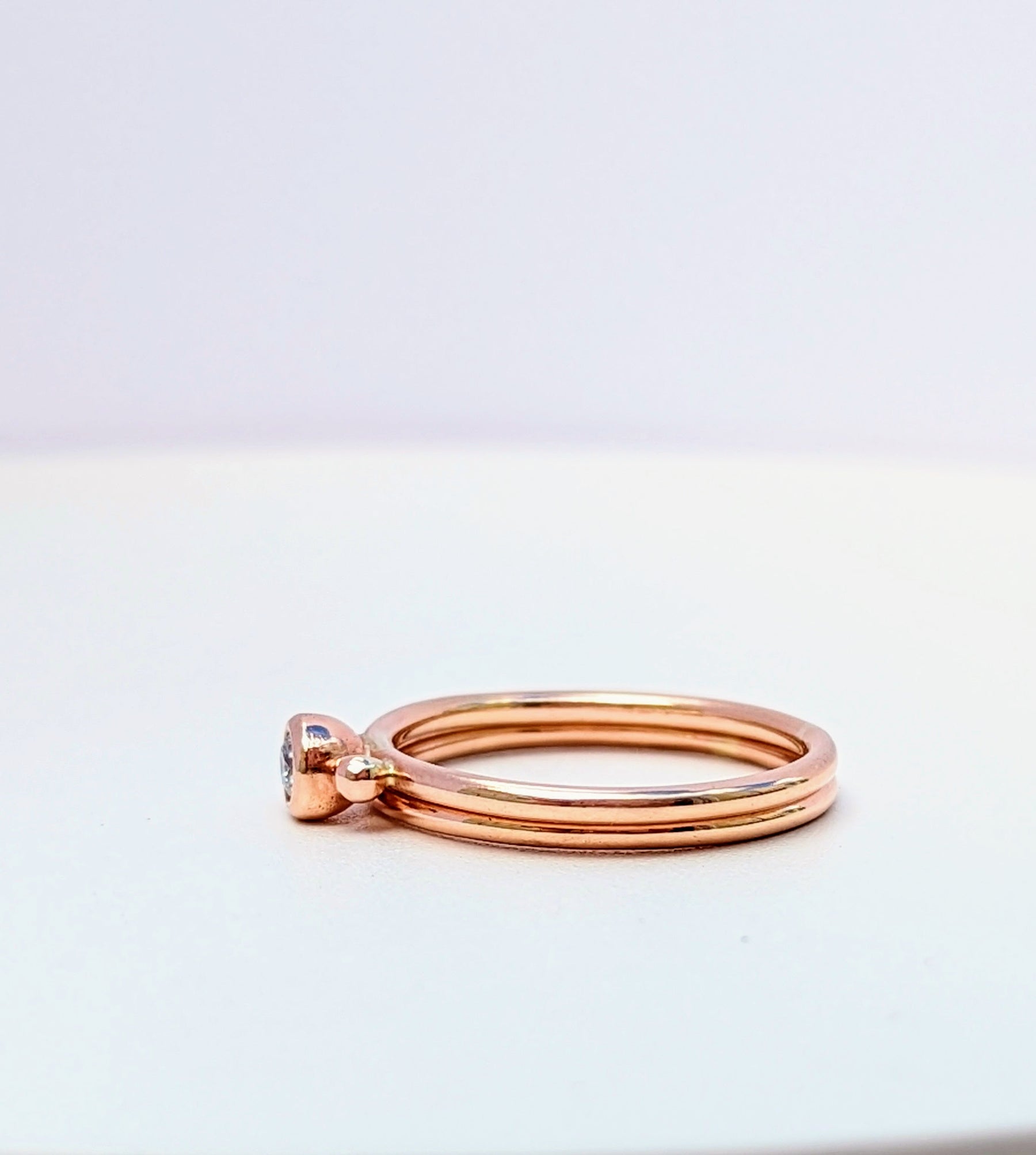 Rose Gold Moissanite Engagement Stacking Rings – DEI Collection