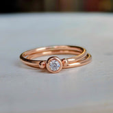 Rose Gold Moissanite Engagement Stacking Rings – DEI Collection