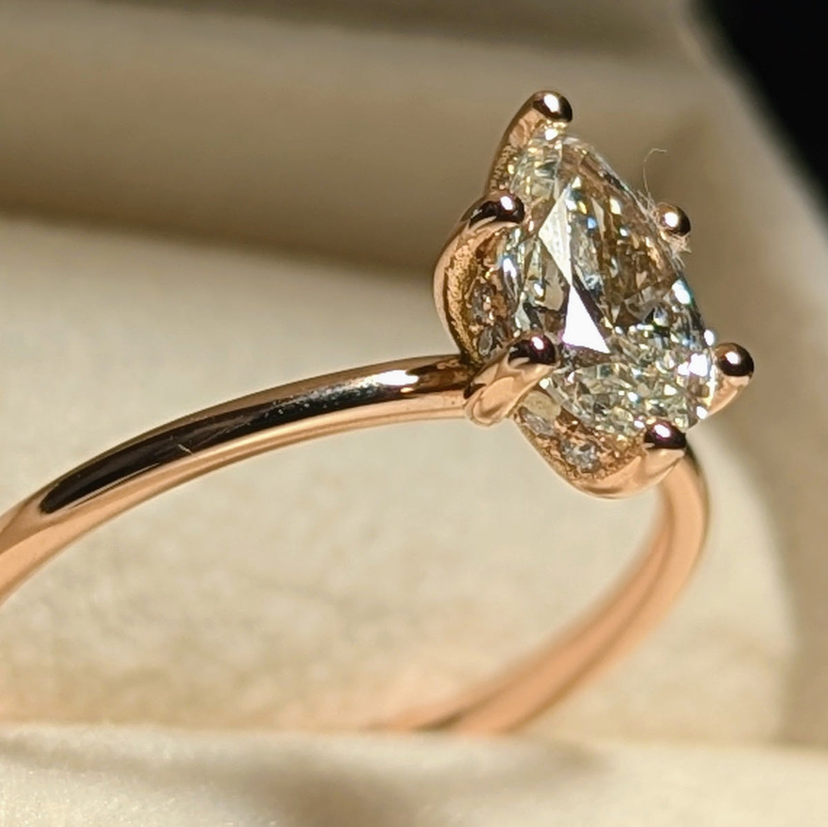 Tear-Shaped Diamond Engagement Ring