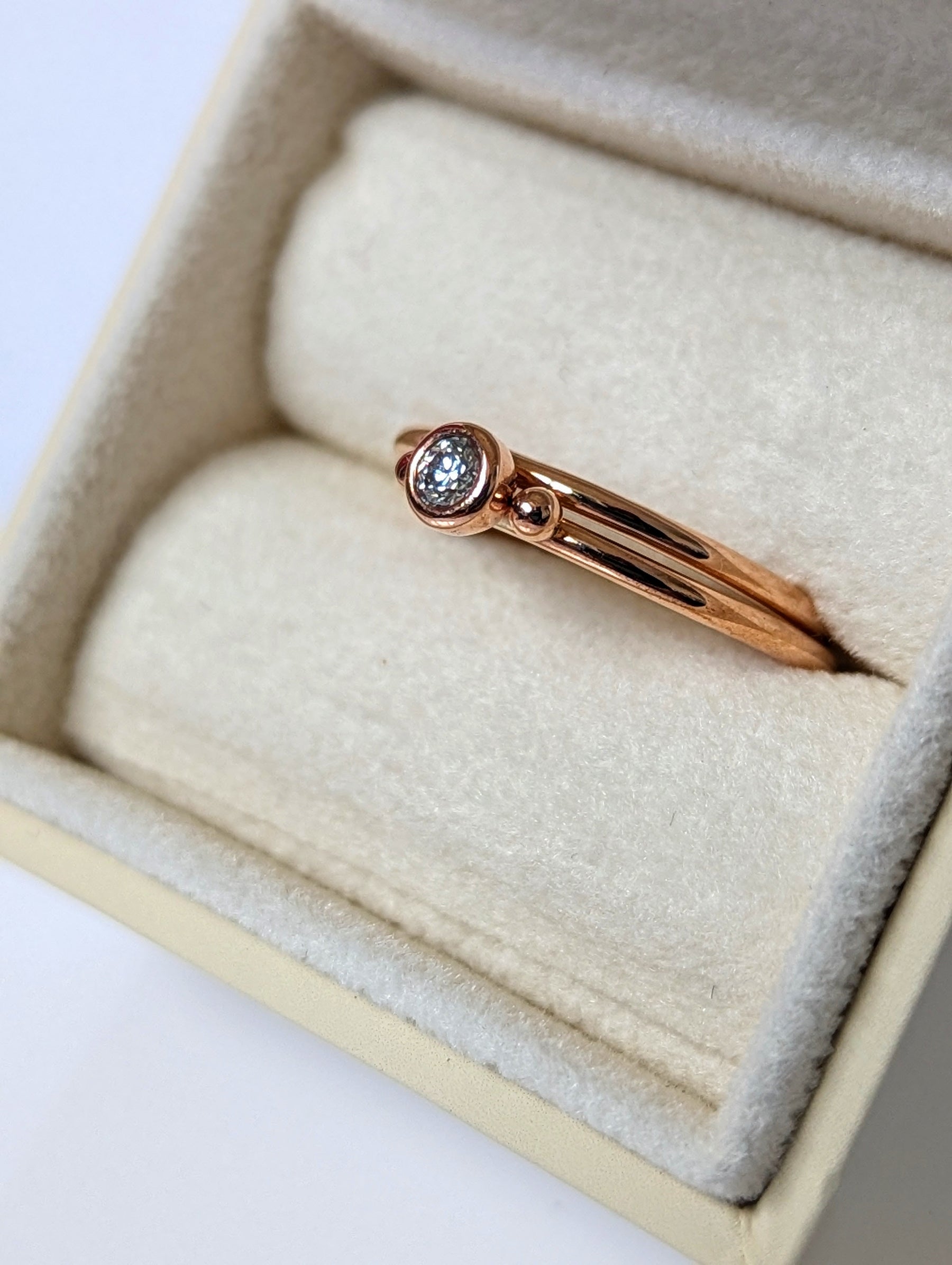 Rose Gold Moissanite Engagement Stacking Rings – DEI Collection