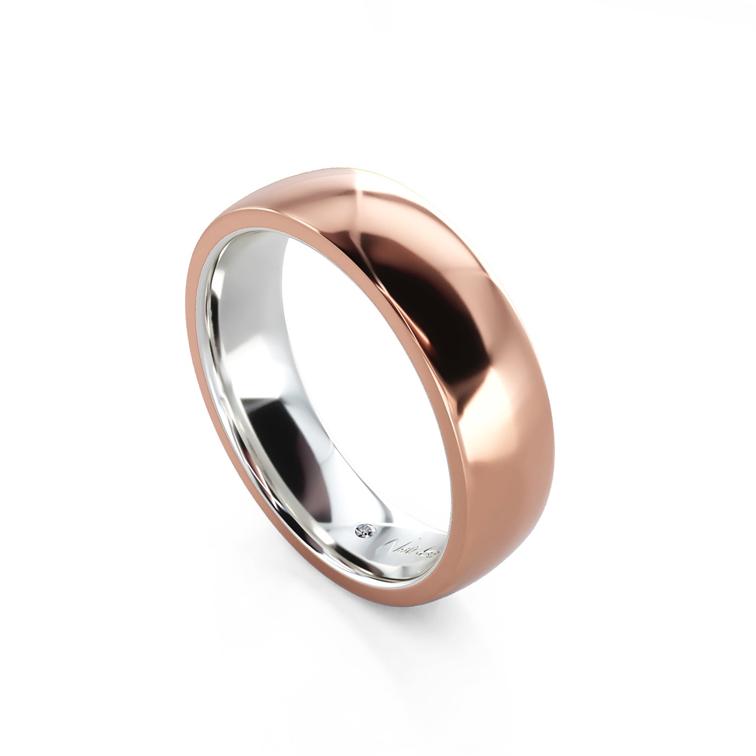 Two Tone Court Wedding Band - Boutee