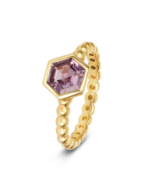 Violet Sapphire Hex Ring - Boutee