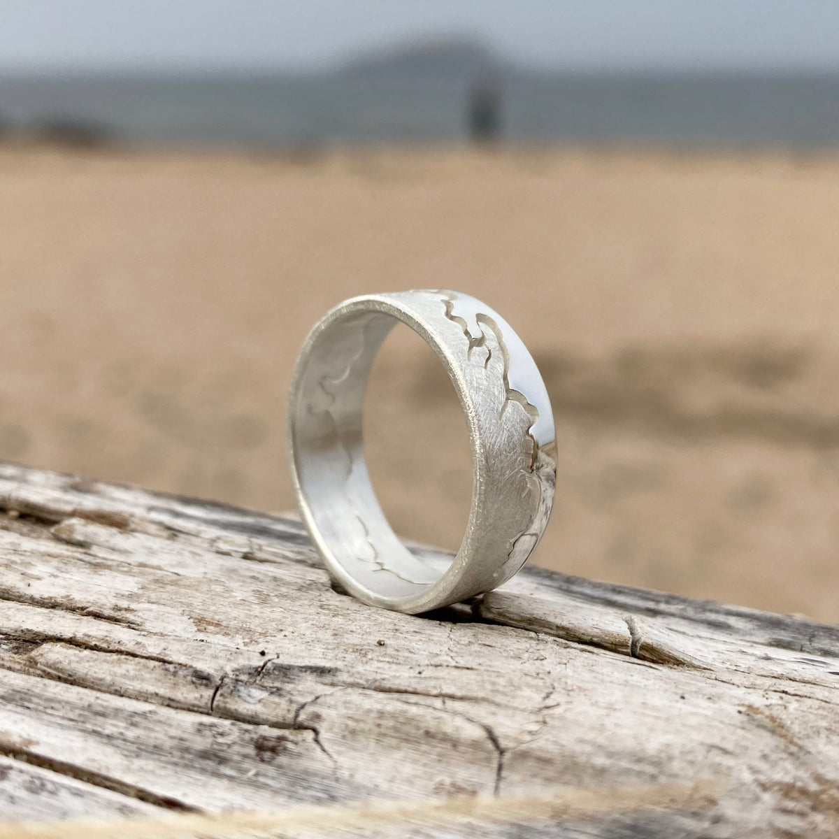 Handmade Silver Scottish Coastline Ring