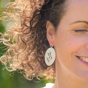 Seaweed Pattern Earrings Silver