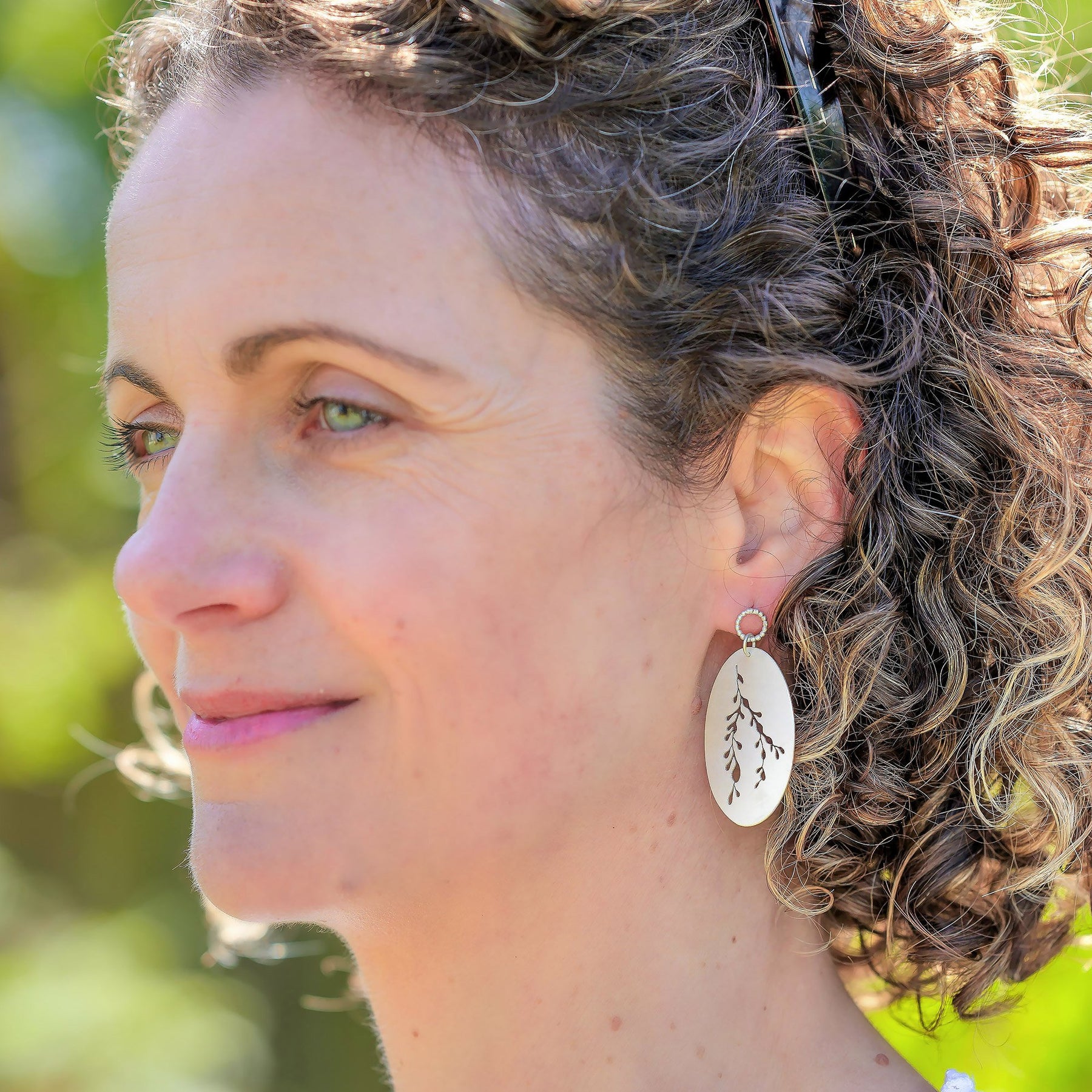 Seaweed Pattern Earrings Silver