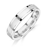 Mens Platinum Matte & Polished Wedding Band