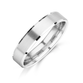 Mens Modern Platinum Wedding Ring - 6mm Wide