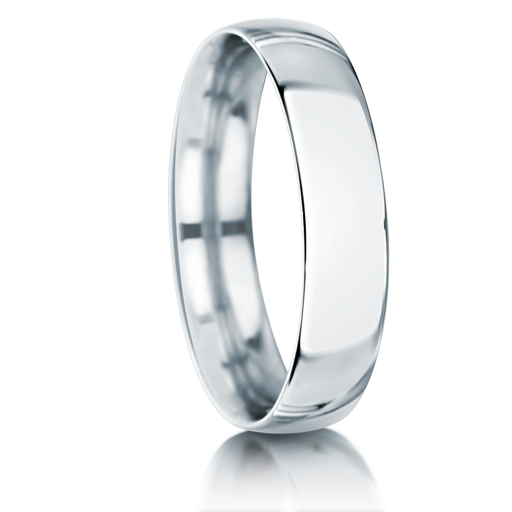 Mens Classic 5mm Wide Platinum Wedding Ring
