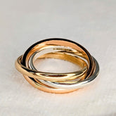 Classic Russian Wedding Ring – 9ct Yellow Gold, Rose Gold & Sterling SilverBooblinka Jewellery