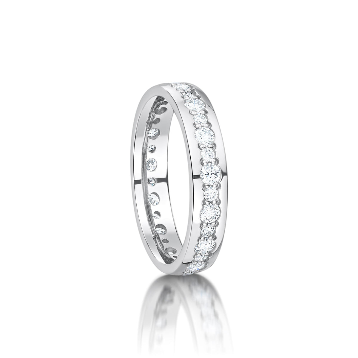 Unusual Diamond Set Wedding Ring side