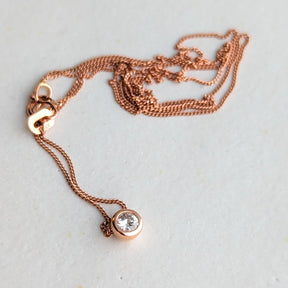 Rose Gold Moissanite Necklace - DEI CollectionNecklacesBooblinka Jewellery