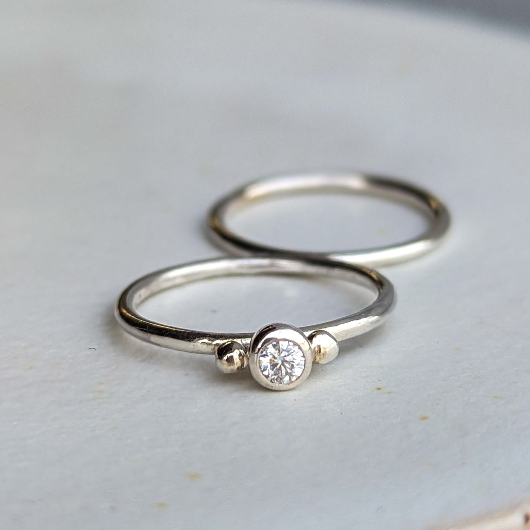 Moissanite Silver Engagement Stacking Rings - DEI CollectionRingsBooblinka Jewellery