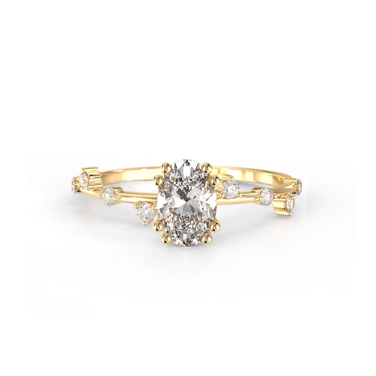 Diamond Aurora Dew Ring - Lelya - bespoke engagement and wedding rings made in Scotland, UK