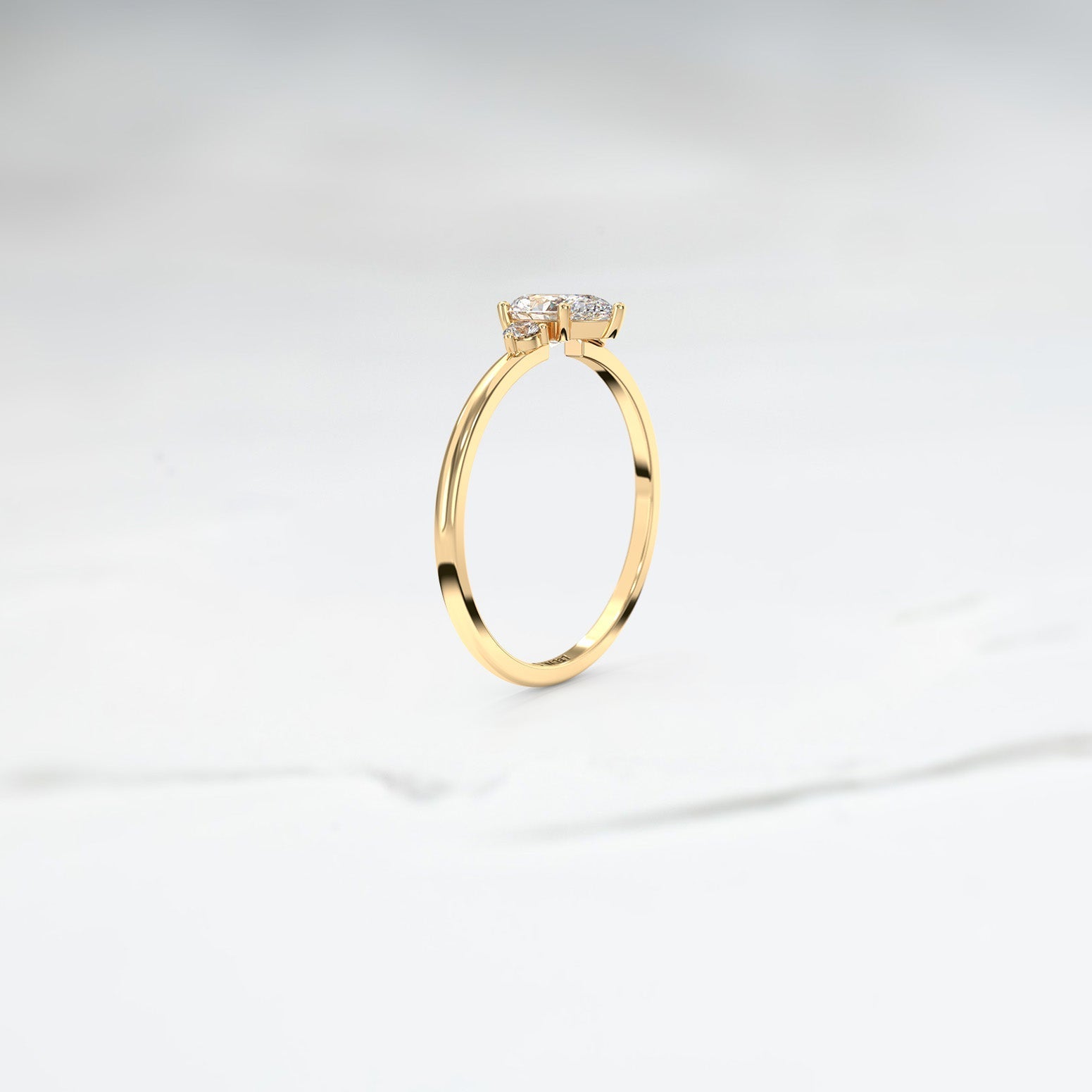 Diamond Gaia Triad Ring - Lelya - bespoke engagement and wedding rings made in Scotland, UK