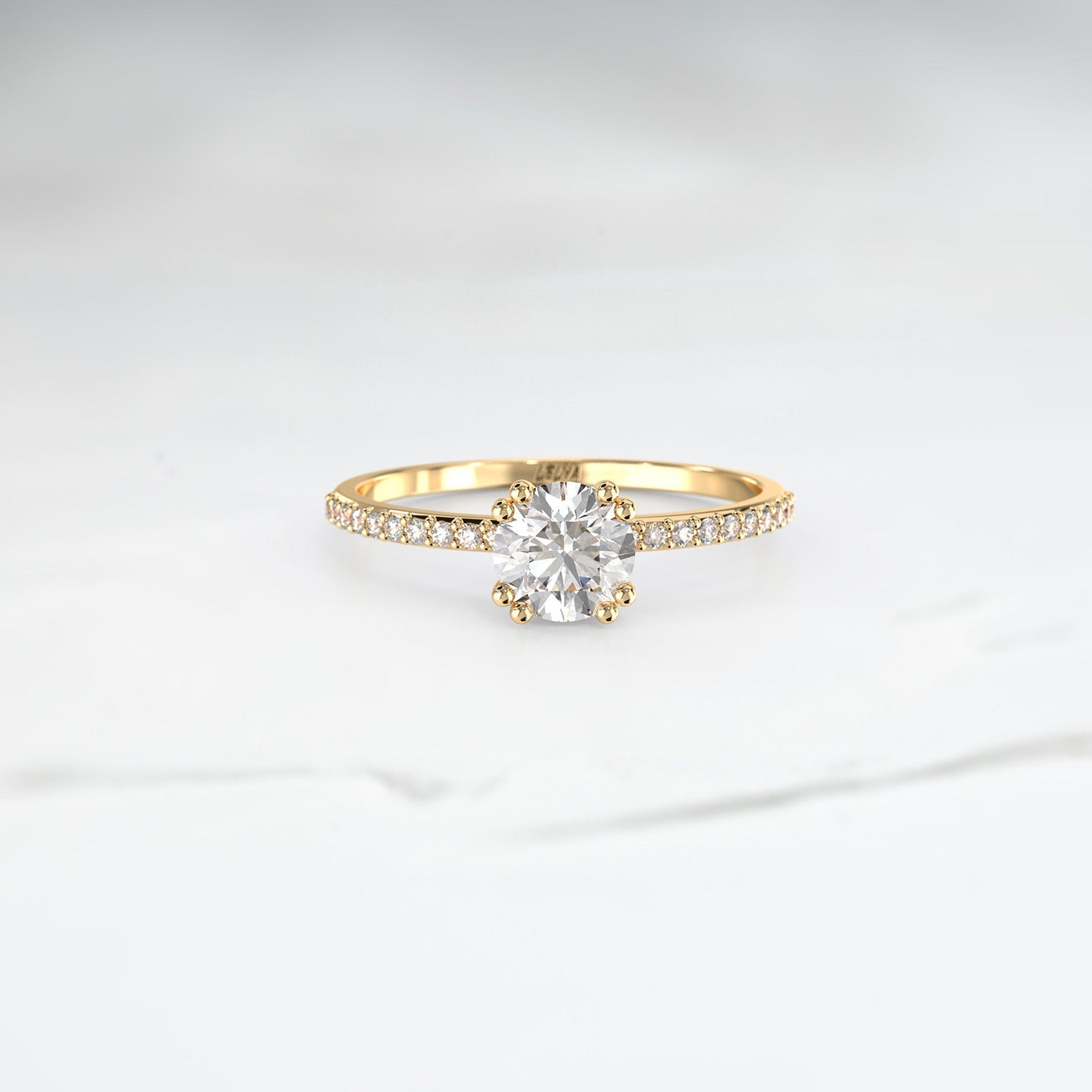 Diamond Polaris Frost Ring - Lelya - bespoke engagement and wedding rings made in Scotland, UK