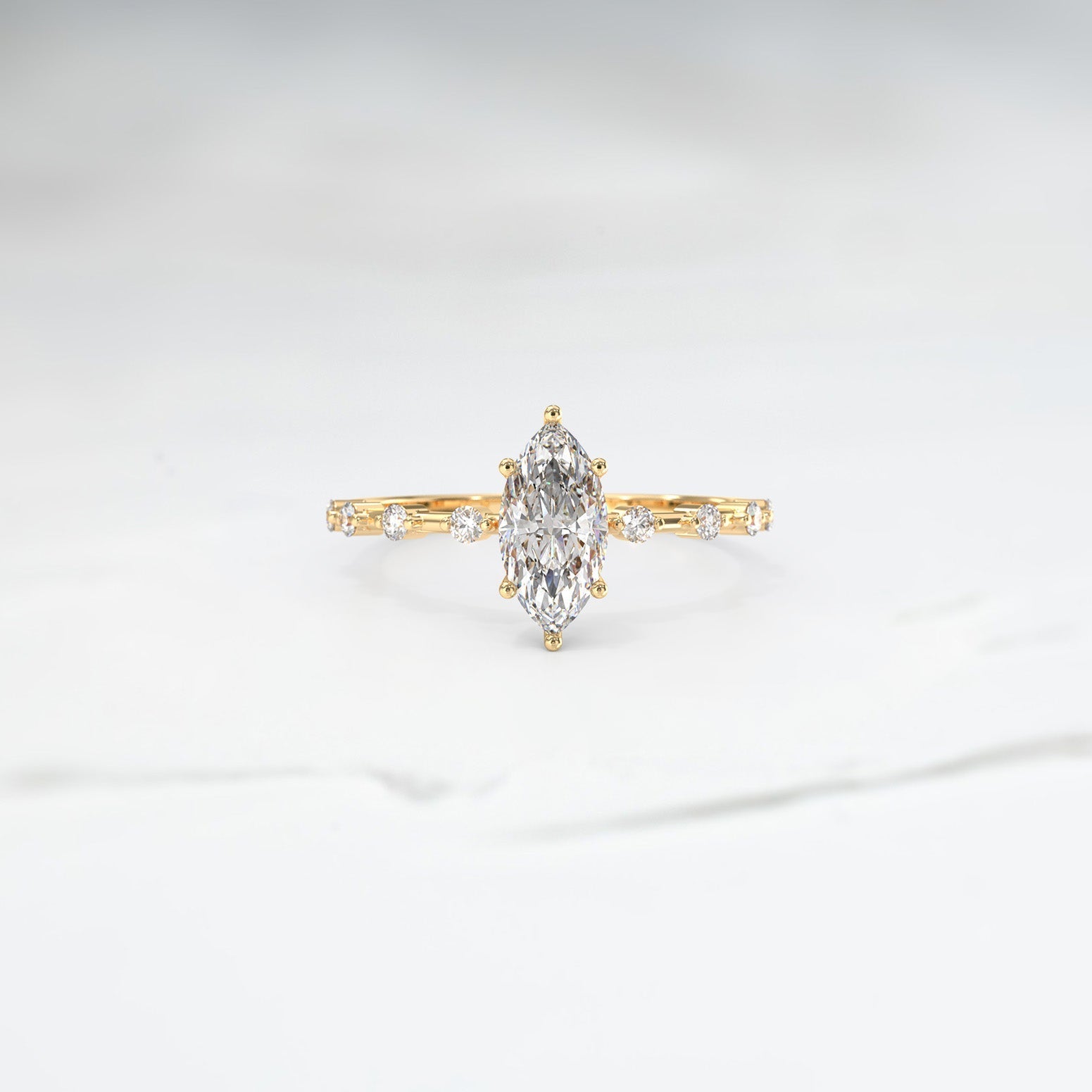 Diamond Stella Ice Ring - Lelya - bespoke engagement and wedding rings made in Scotland, UK