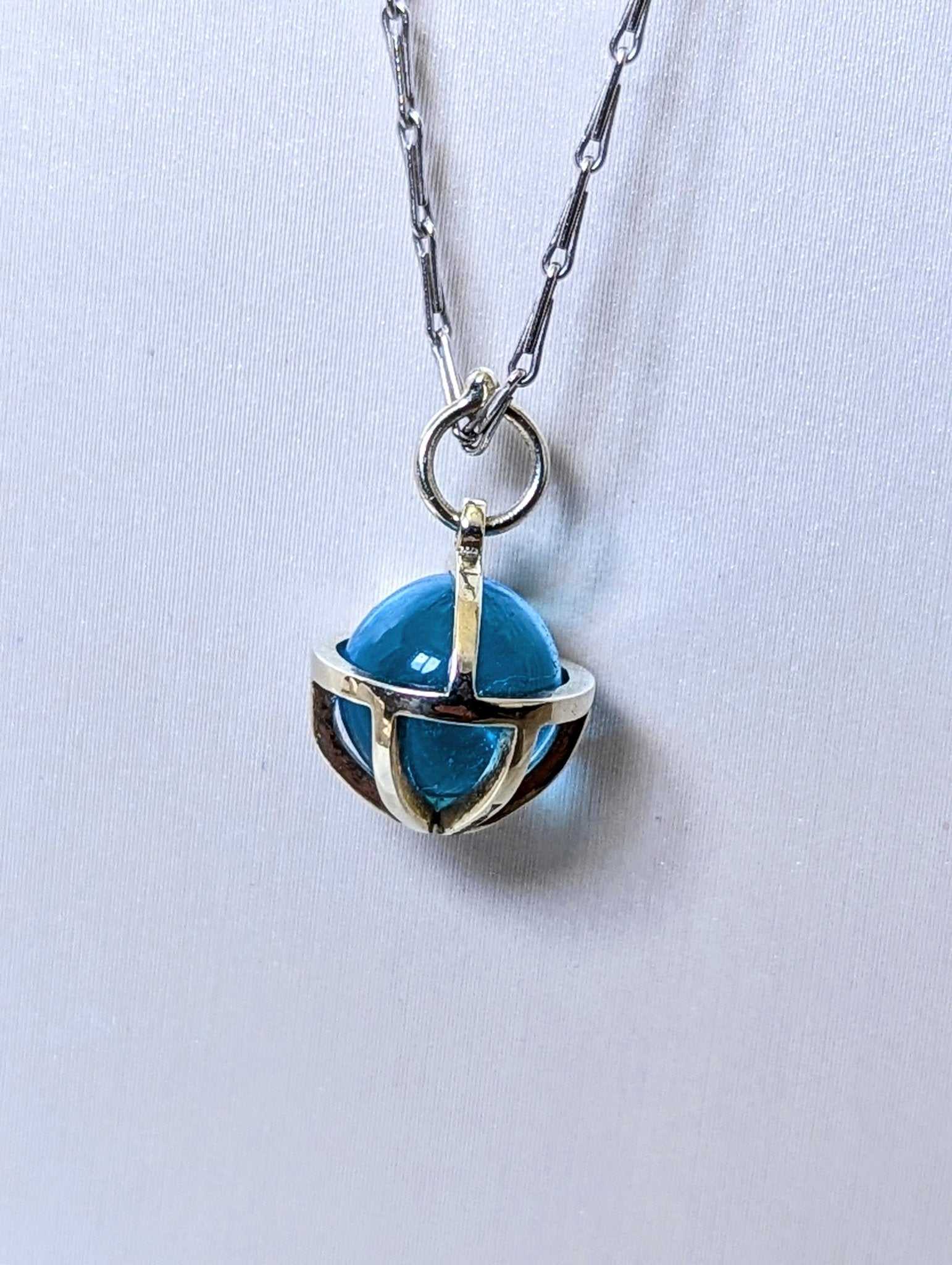 Drop of the Ocean Necklace - Fairtrade 9 Carat White Gold & Swiss Blue TopazNecklacesBooblinka Jewellery