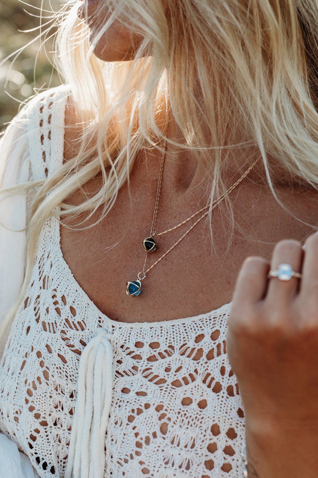 Drop of the Ocean Necklace - Fairtrade 9 Carat White Gold & Swiss Blue TopazNecklacesBooblinka Jewellery